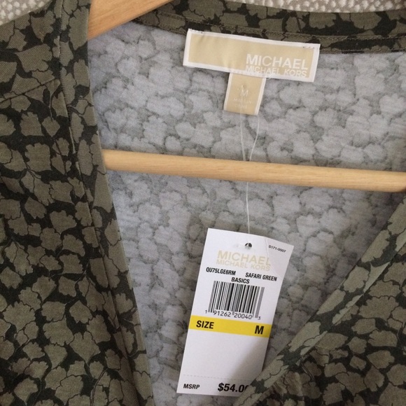 M Michael Michael Kors Ruched Sleeve Tee New - Picture 7 of 8